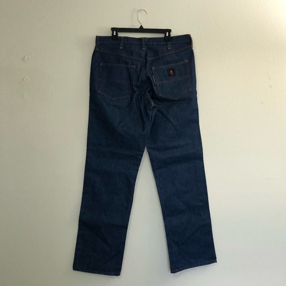 NWT Crude Fr Mens Work Jeans Size 38 X 34 Fire Resistant Blue Denim Pants - Picture 5 of 8